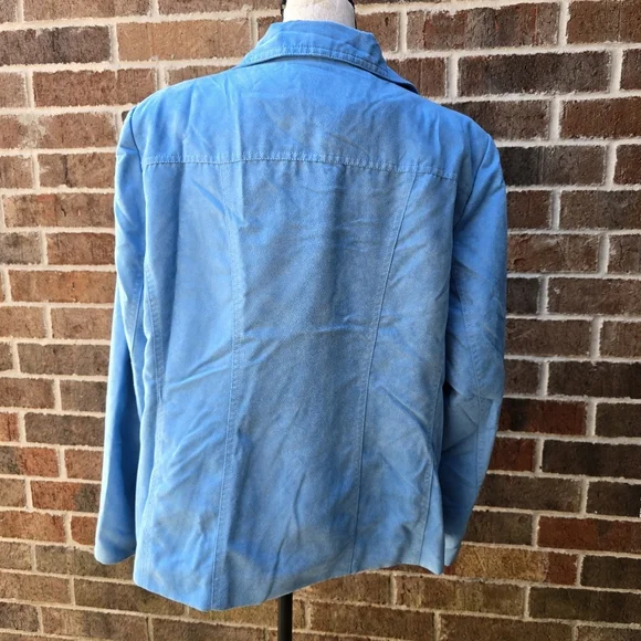 Allison Daley Blue Vegan Suede Jacket - Picture 7 of 13